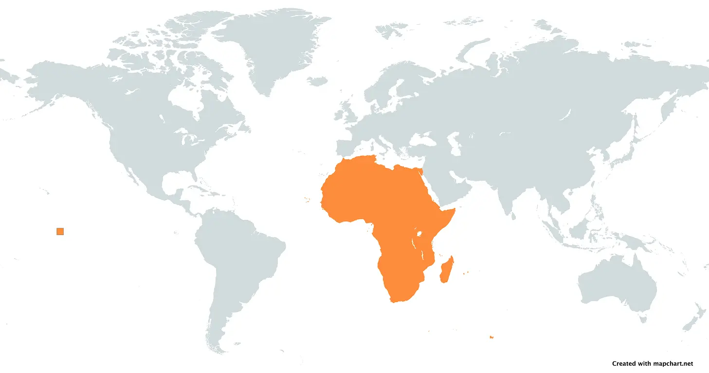 World Map with Africa Highlighted